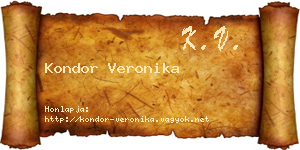 Kondor Veronika névjegykártya